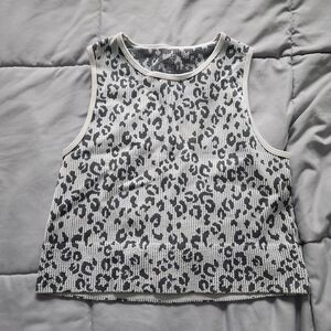 Aura Black and White Leopard Print Tank Top